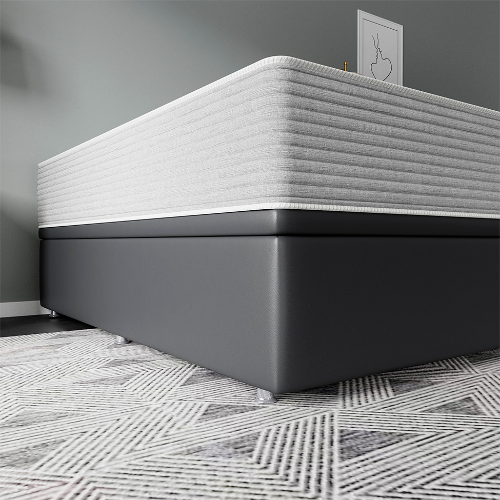 Base para Cama Box Super King Americana com Baú Cinza