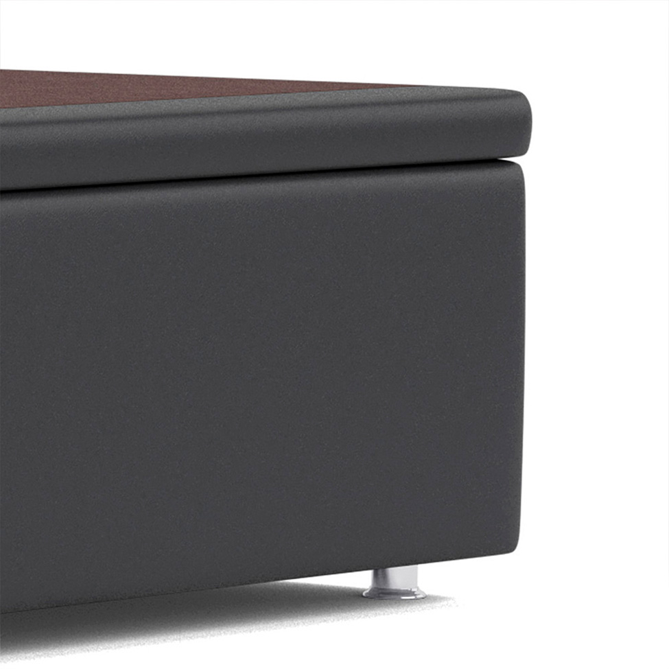 Base para Cama Box Super King Americana com Baú Cinza