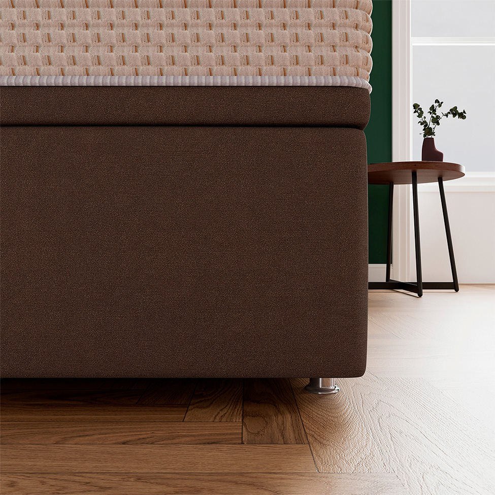 Base para Cama Box Super King Americana com Baú Marrom e Branca