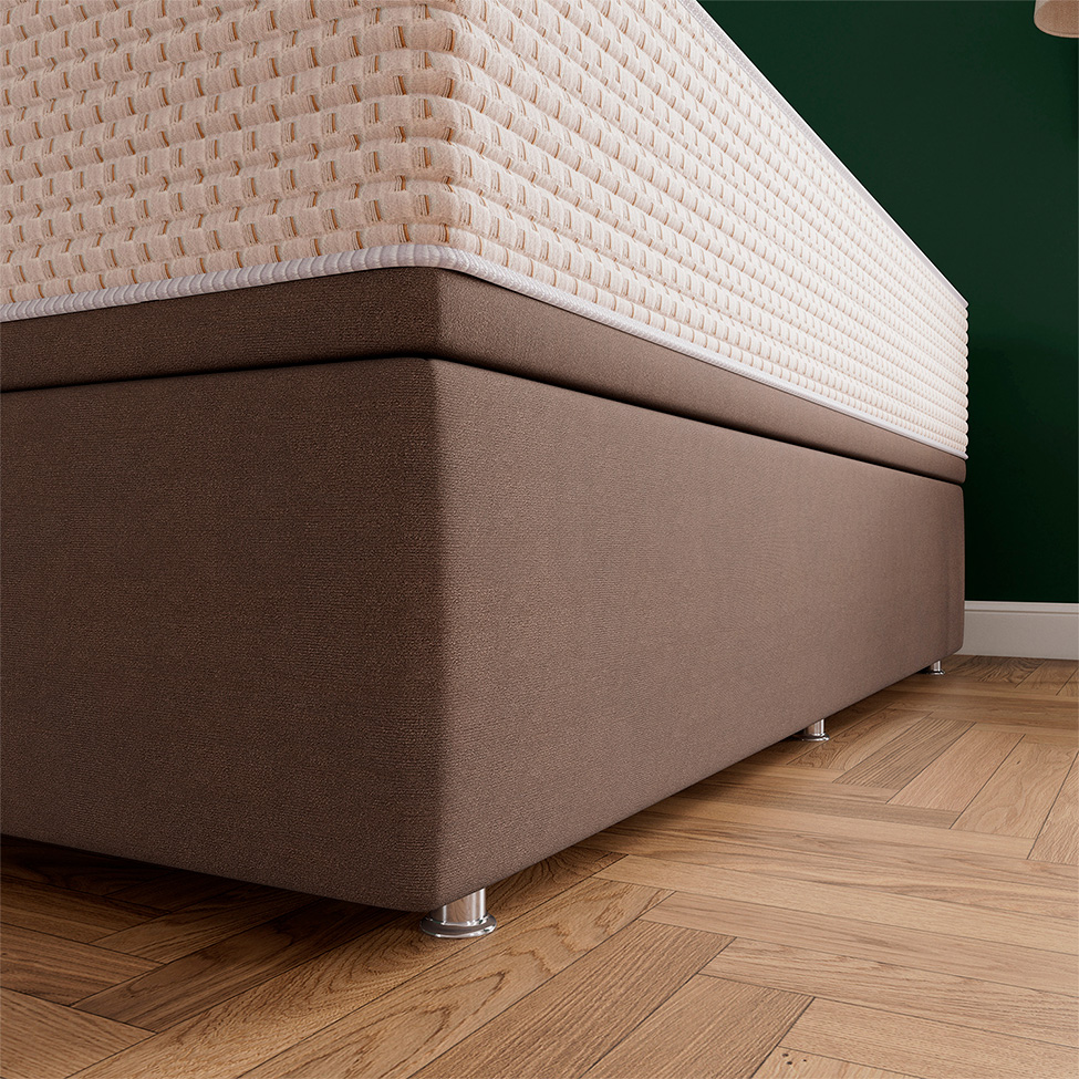Base para Cama Box Super King Americana com Baú Marrom e Branca