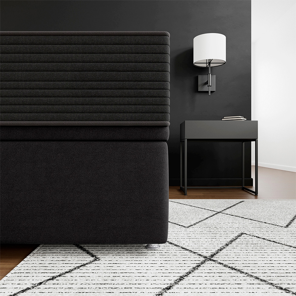 Base para Cama Box Super King Americana com Baú Preta