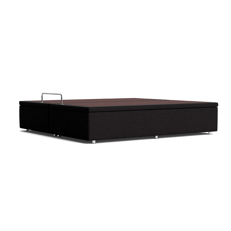 Base para Cama Box Super King Americana com Baú Preta