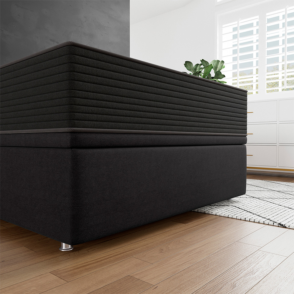 Base para Cama Box Super King Americana com Baú Preta