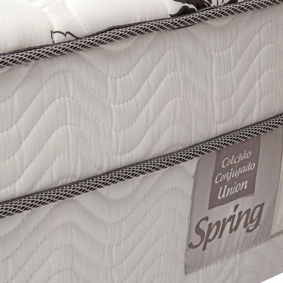 Cama Box Casal Conjugada Spring Molas Nanolastic Branca