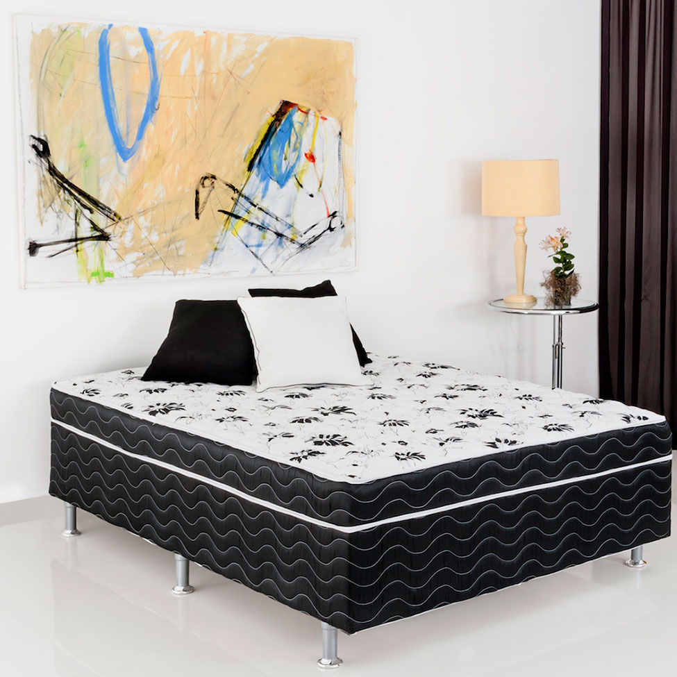 Cama Box Solteiro Conjugada Union D28 Preta