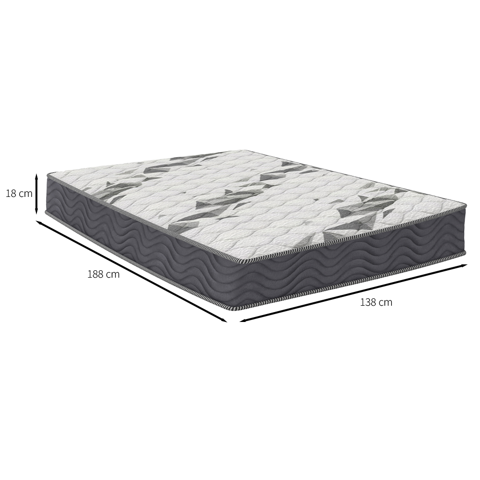 Colchão Casal Airtech D33 (18X138X188) Grafite e Branco