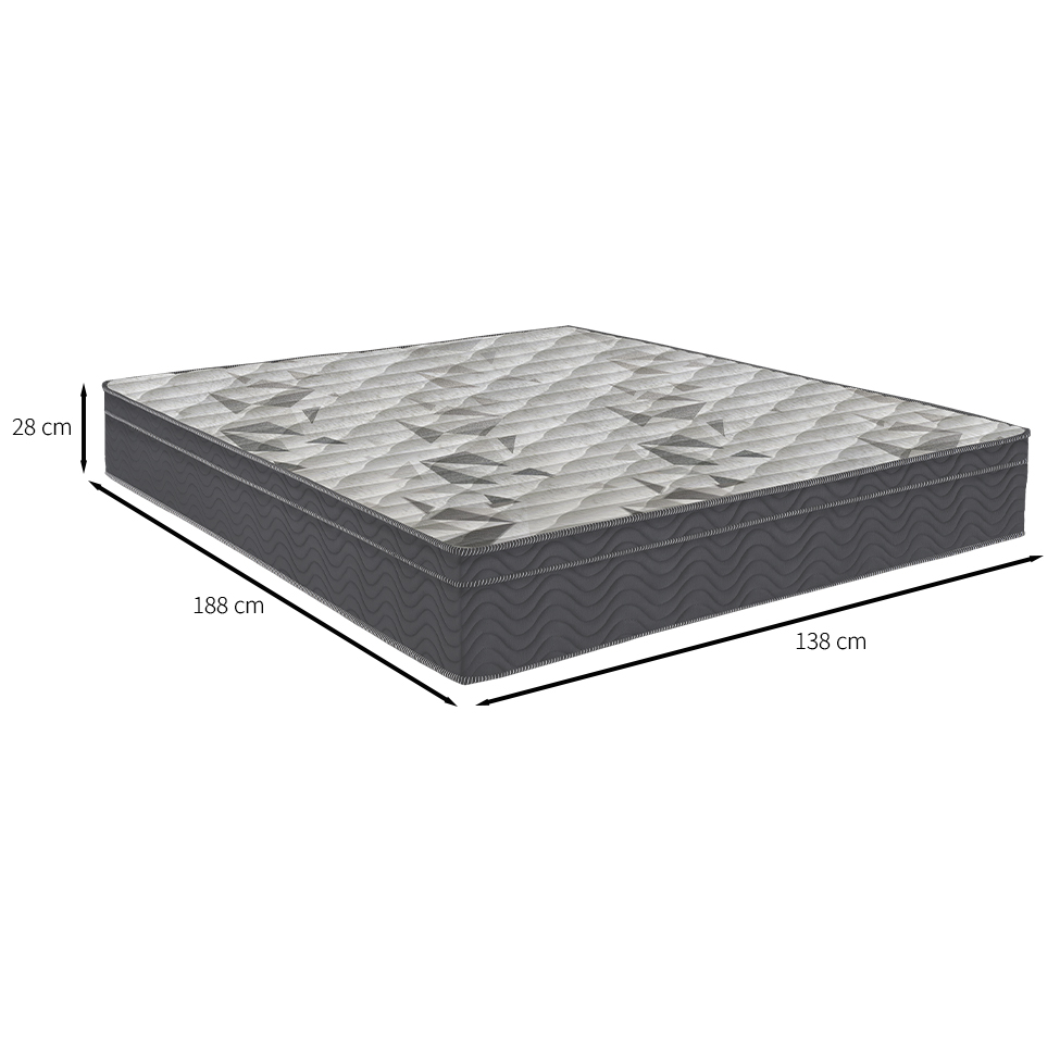 Colchão Casal Airtech D33 Ortopillow (28X138X188) Grafite e Branco