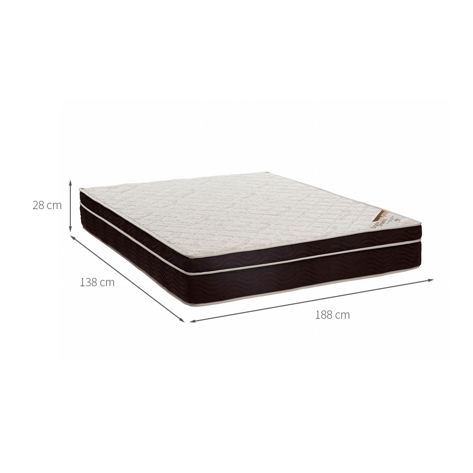 Colchão Casal Exclusive Ortopédico D26 (28x138x188) Branco e Marrom