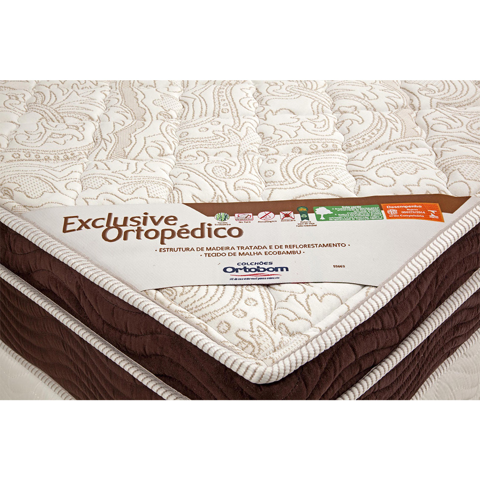 Colchão Casal Exclusive Ortopédico D26 (28x138x188) Branco e Marrom