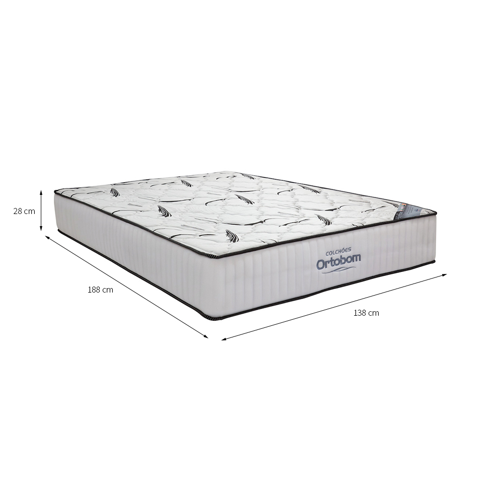 Colchão Casal Highfoam com Espuma HR 45 (28x138x188) Branco