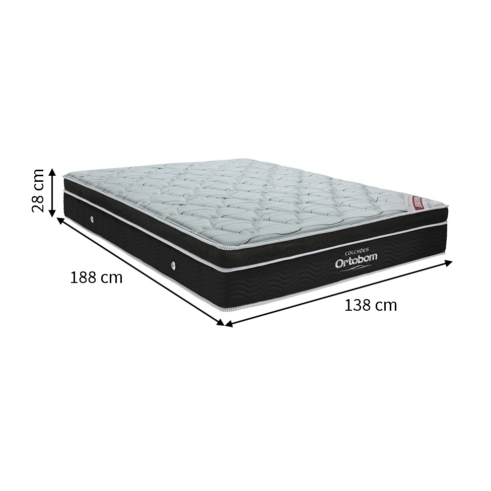 Colchão Casal Molas Ensacada Elegant Superpocket (28x138x188) Preto