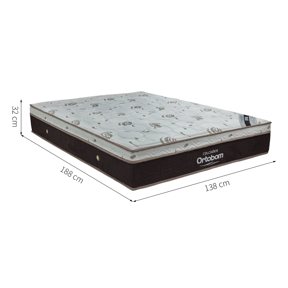 Colchão Casal Molas Ensacada Sleep King (32x138x188) Marrom