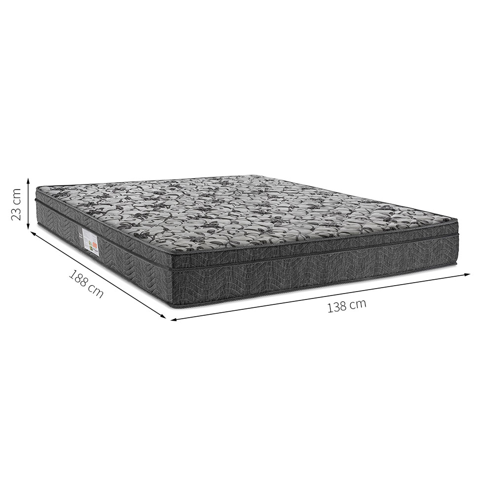 Colchão Casal Physical Nanolastic Molas Ensacadas (138x188x23) Cinza e Branco