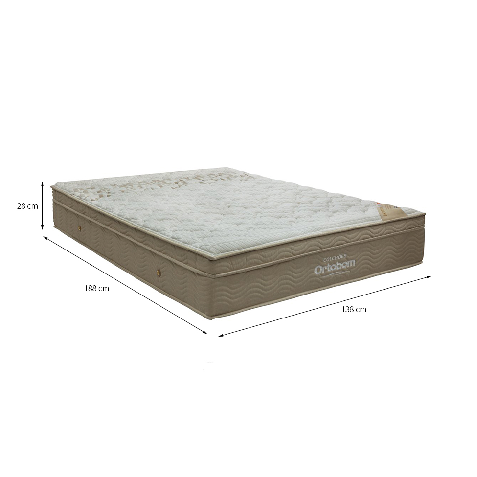 Colchão Casal Viscomemory com Espuma Viscoelástica D60 (28x138x188) Bege