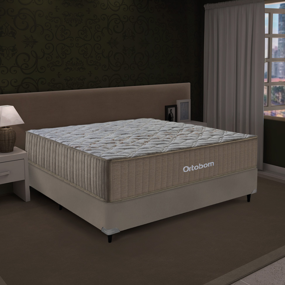 Colchão Casal Viscomemory com Espuma Viscoelástica D60 (28x138x188) Bege