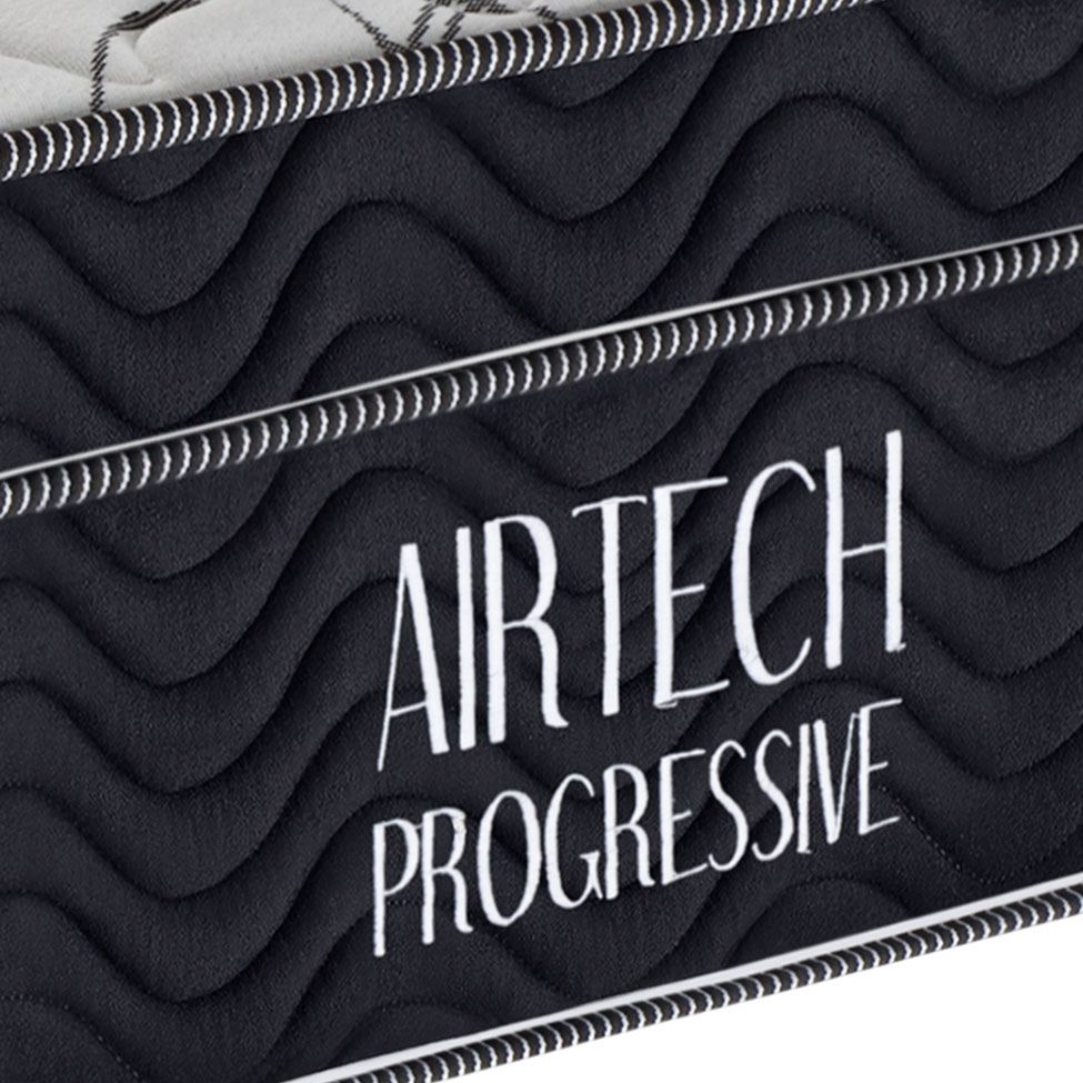 Colchão King Airtech Progressive Molas Ensacadas (193x203x29) Branco e Preta