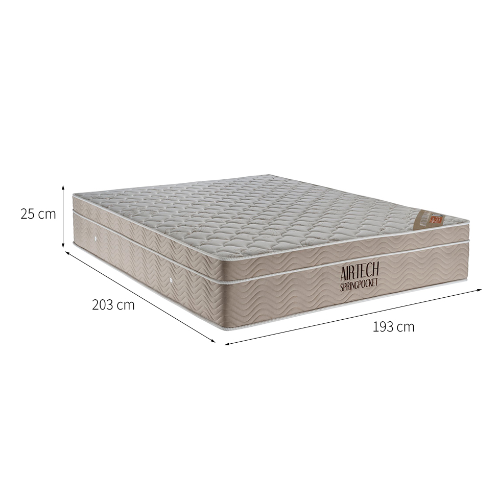 Colchão King Airtech Spring Mola Superpocket (25x203x193) Bege