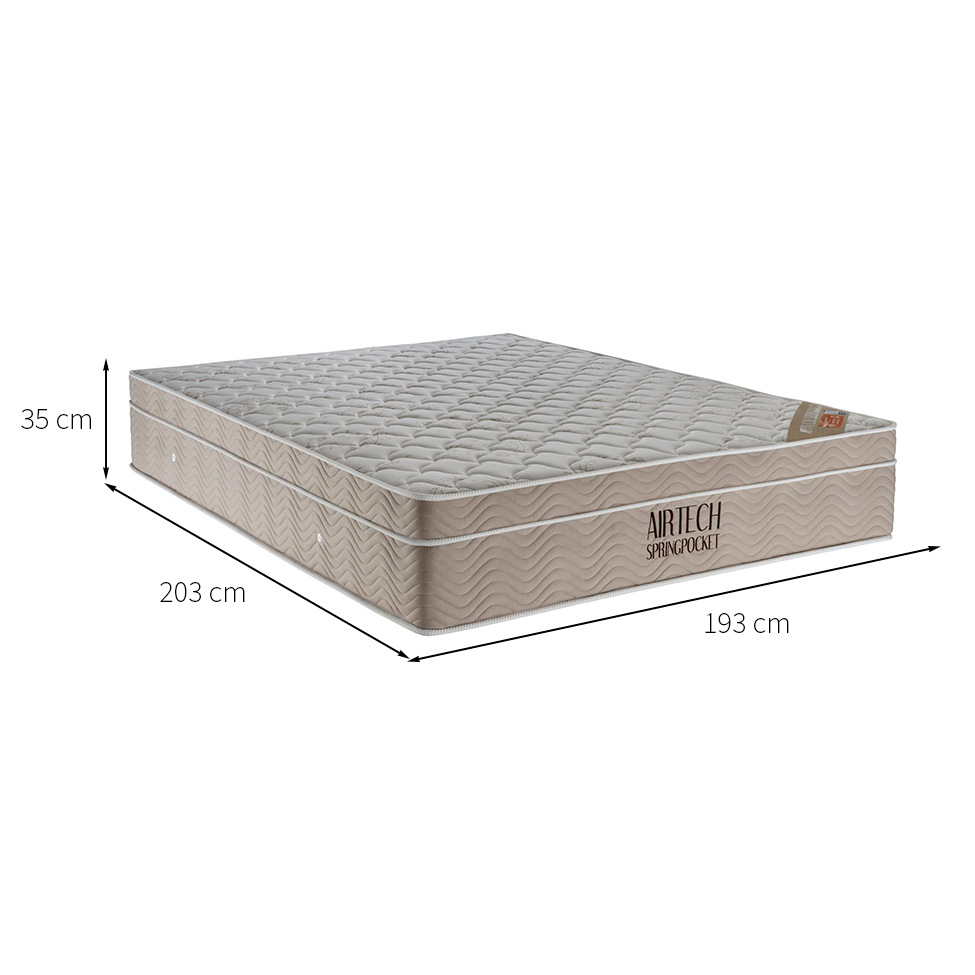 Colchão King Airtech Spring Mola Superpocket (35x203x193) Bege