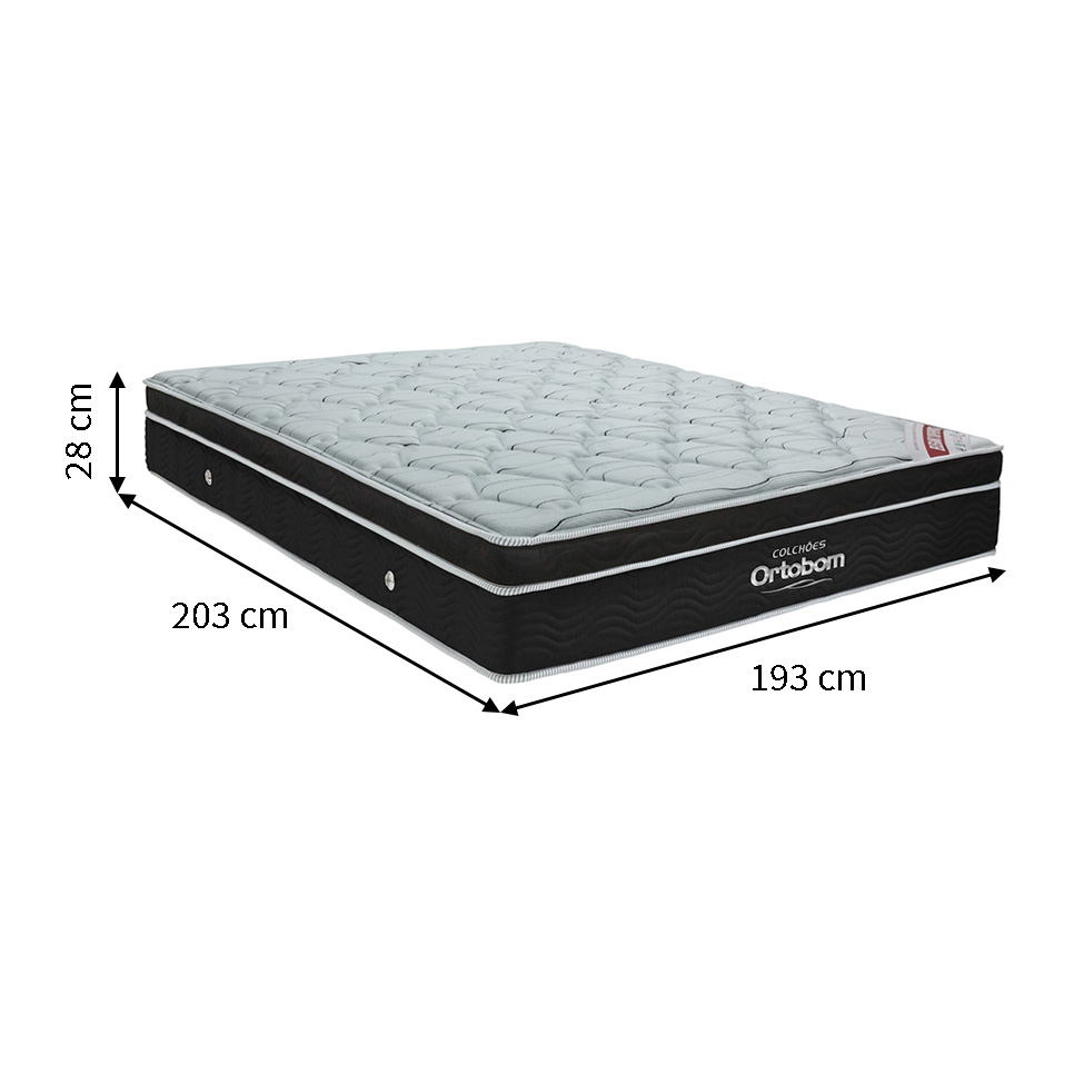 Colchão King Molas Ensacada Elegant Superpocket (28x193x203) Preto