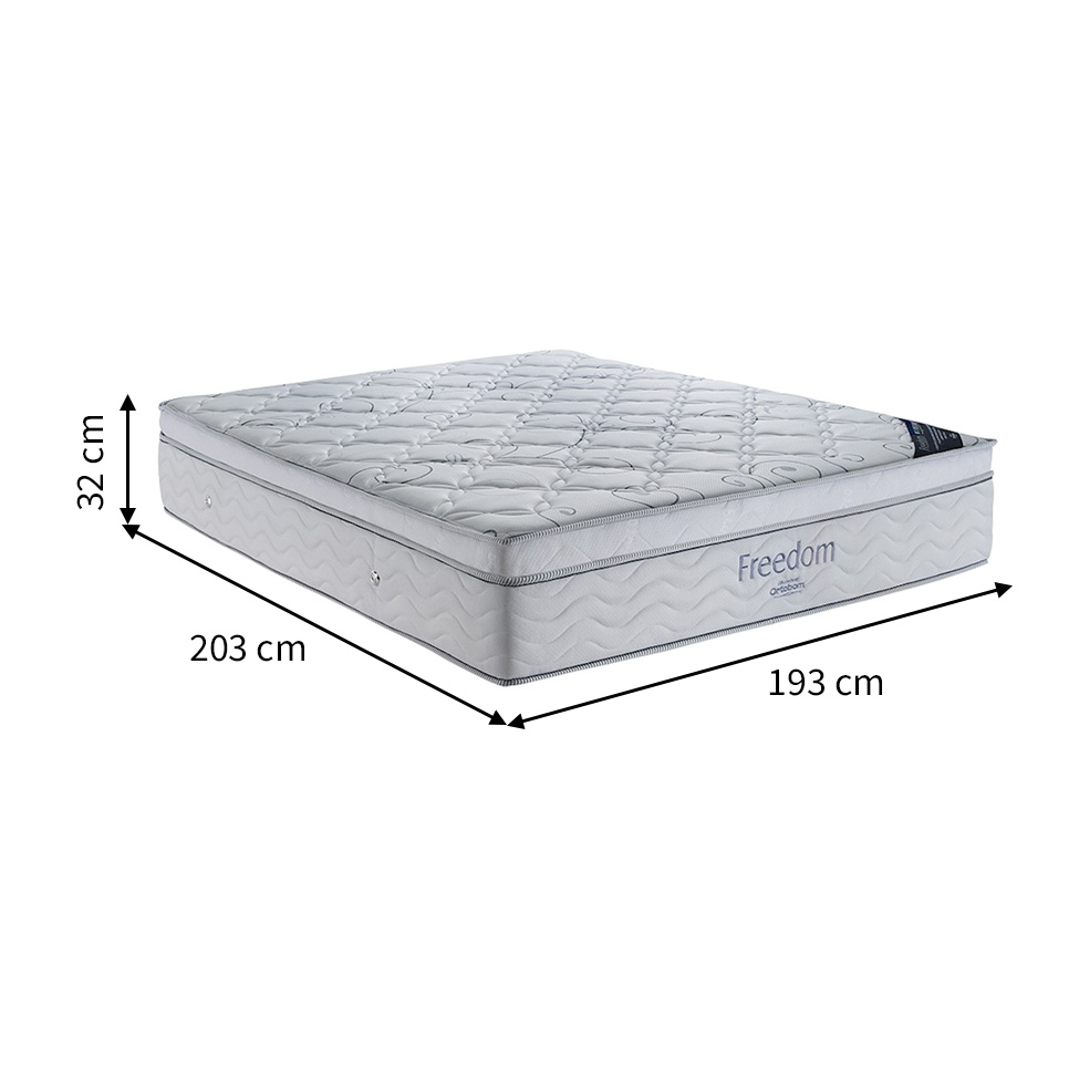 Colchão King Molas Ensacada Freedom (32x193x203) Branco