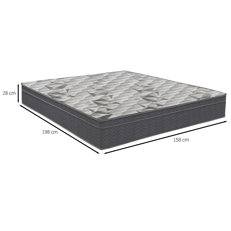 Colchão Queen Airtech D33 Ortopillow (28X158X198) Grafite e Branco