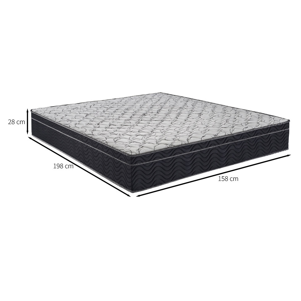 Colchão Queen Airtech D45 Ortopillow (28X158X198) Preto e Branco