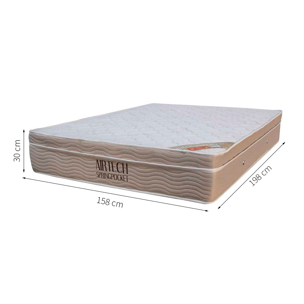 Colchão Queen Airtech Molas Ensacadas Superpocket (30x158x198) Bege