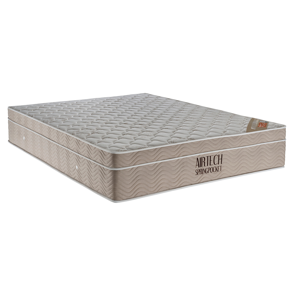 Colchão Queen Airtech Spring Mola Superpocket (25x158x198) Bege