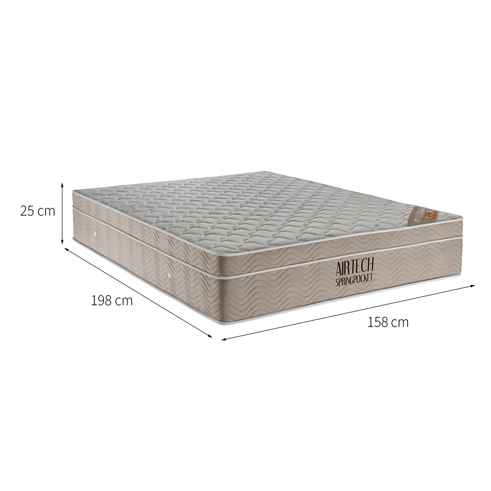 Colchão Queen Airtech Spring Mola Superpocket (25x158x198) Bege