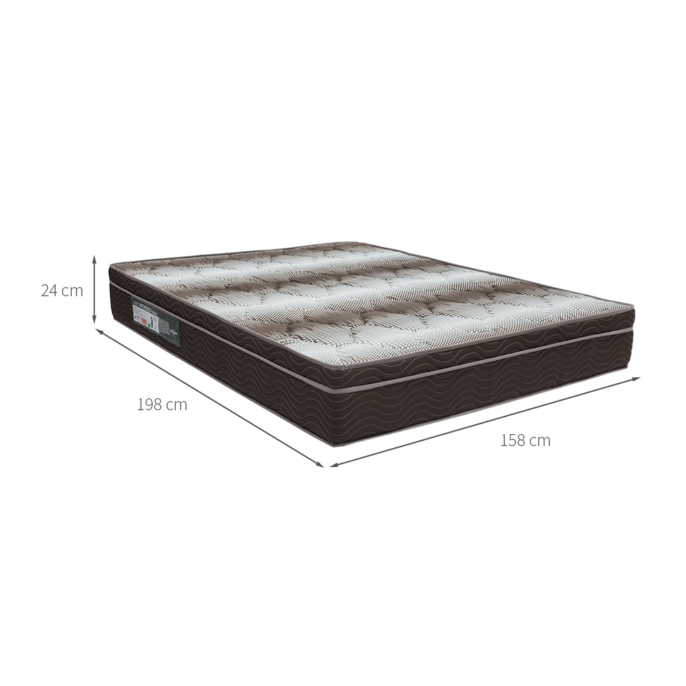 Colchão Queen Light Ortopédico D26 (24x158x198) Branco e Marrom