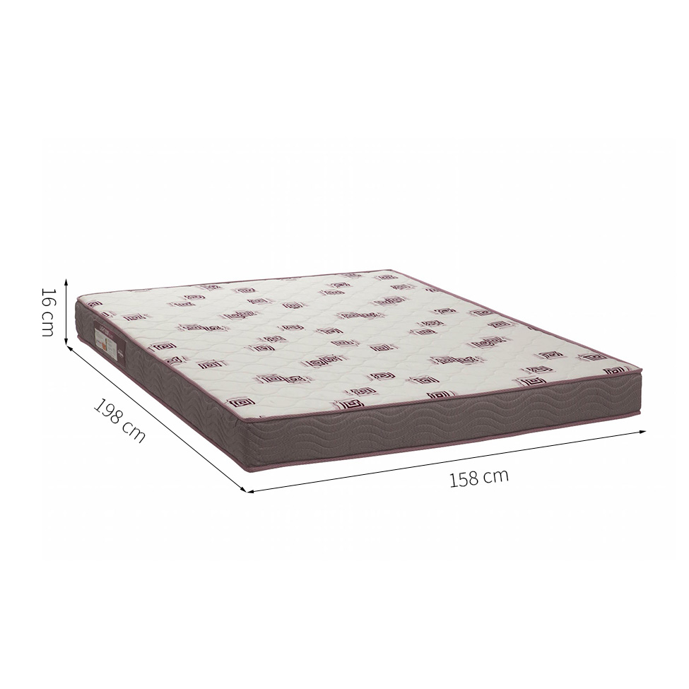 Colchão Queen de Espuma D28 Light (16x158x198) Grafite e Bordô