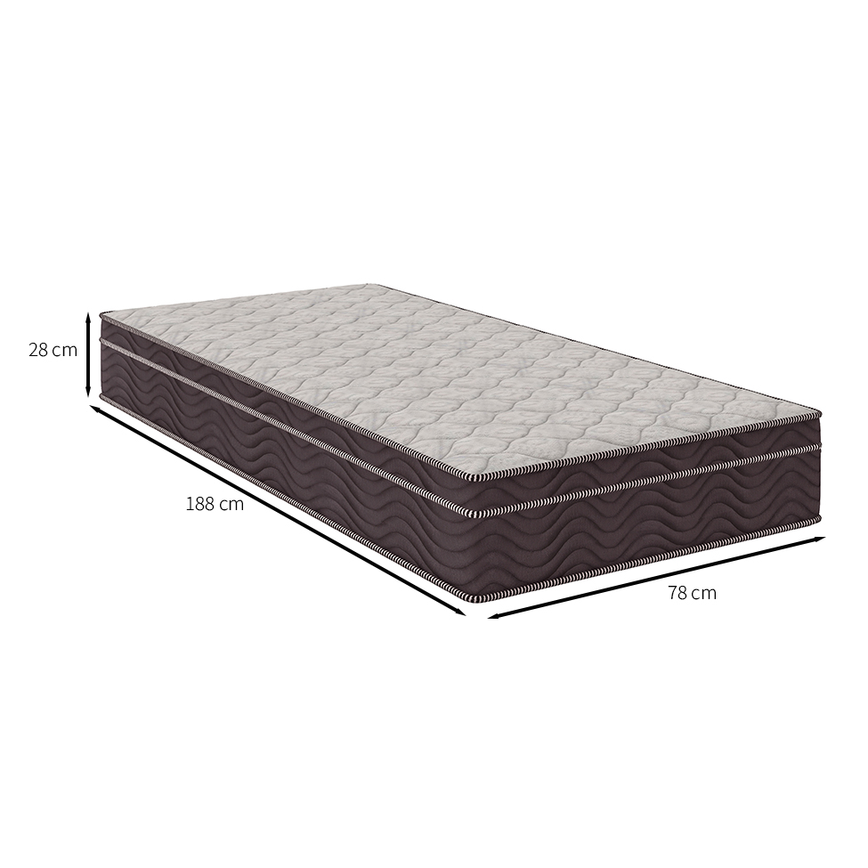 Colchão Solteiro Airtech D28 Ortopillow (28X78X188) Marrom e Branco