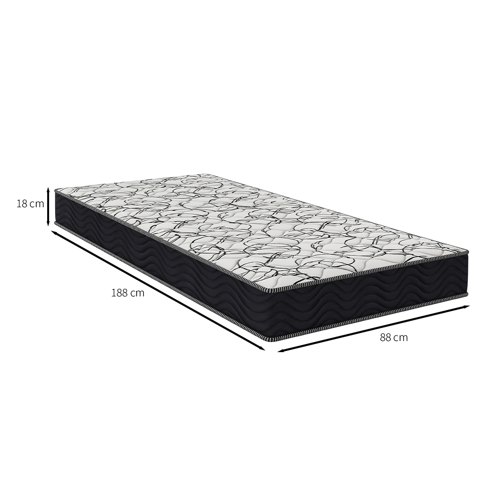 Colchão Solteiro Airtech D45 (18X88X188) Preto e Branco