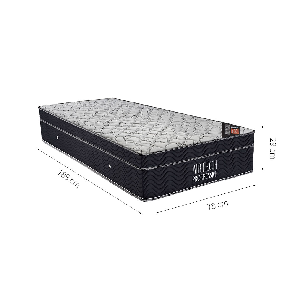 Colchão Solteiro Airtech Molas Nanolastic (29x78x188) Preto