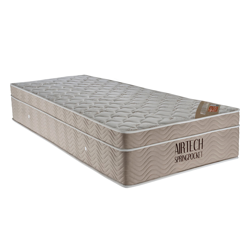 Colchão Solteiro Airtech Spring Mola Superpocket (35x88x188) Bege