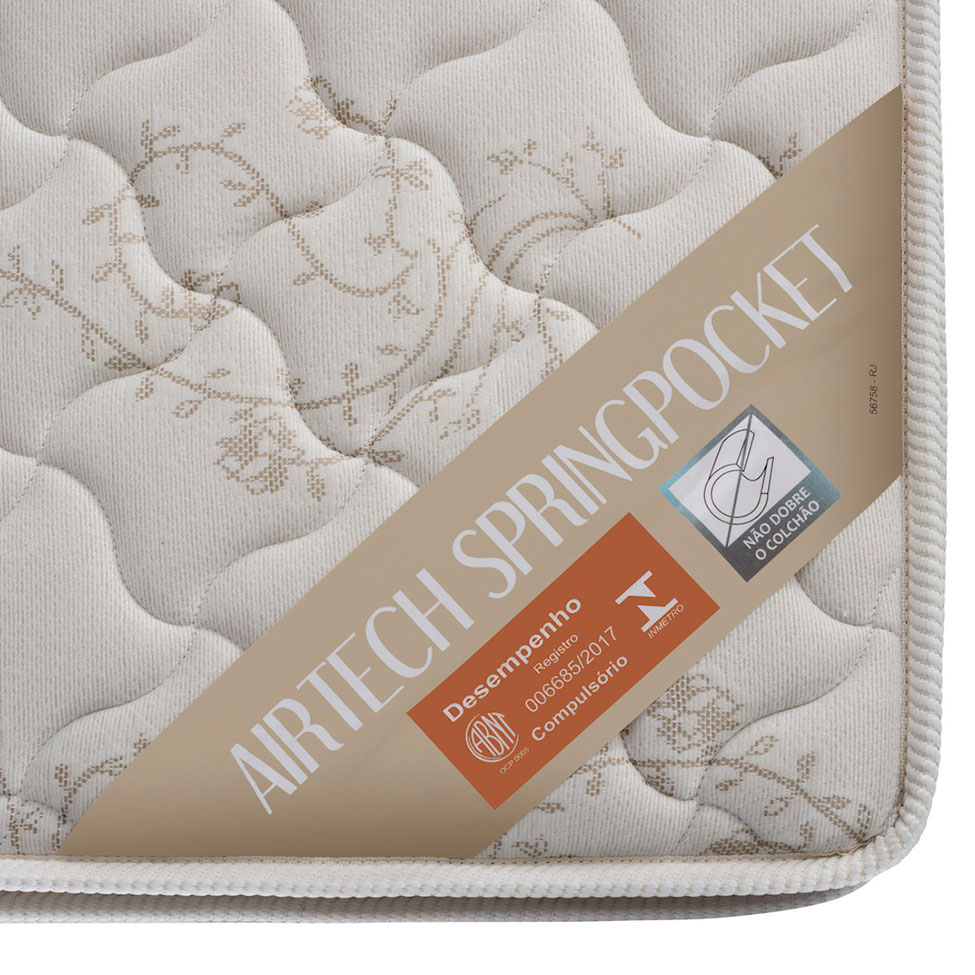 Colchão Solteiro Airtech de Espuma D26 (30x78x188) Bege
