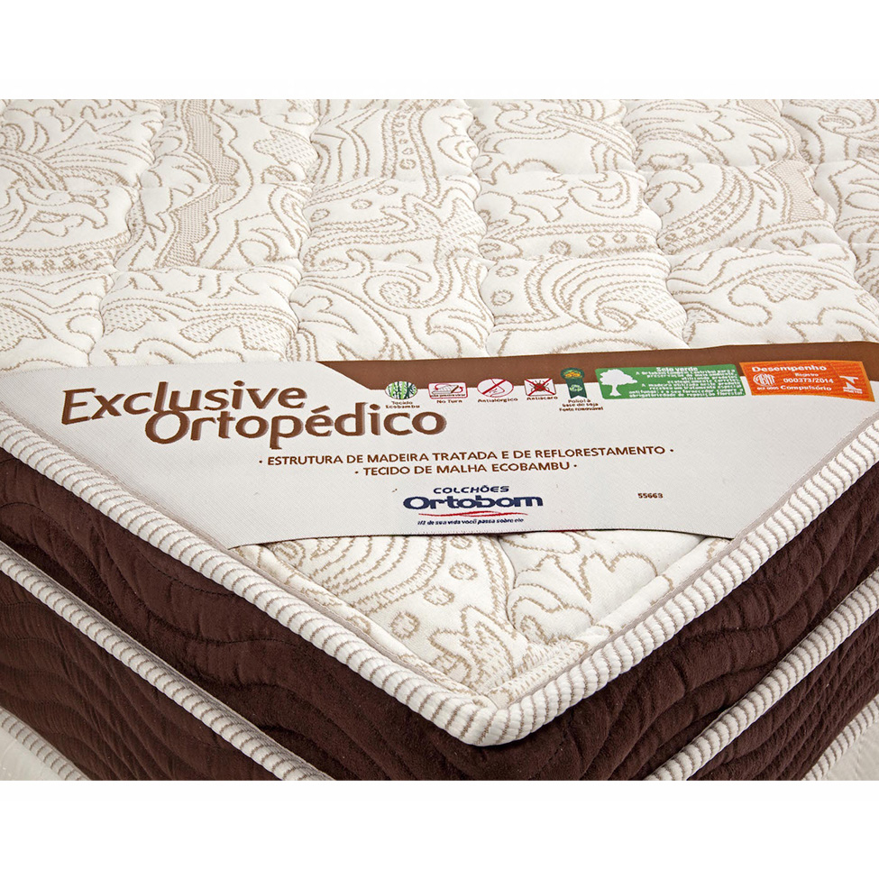 Colchão Solteiro Exclusive Ortopédico D26 (28x88x188) Branco e Marrom