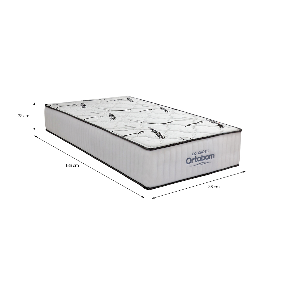 Colchão Solteiro Highfoam com Espuma HR 45 (28x88x188) Branco