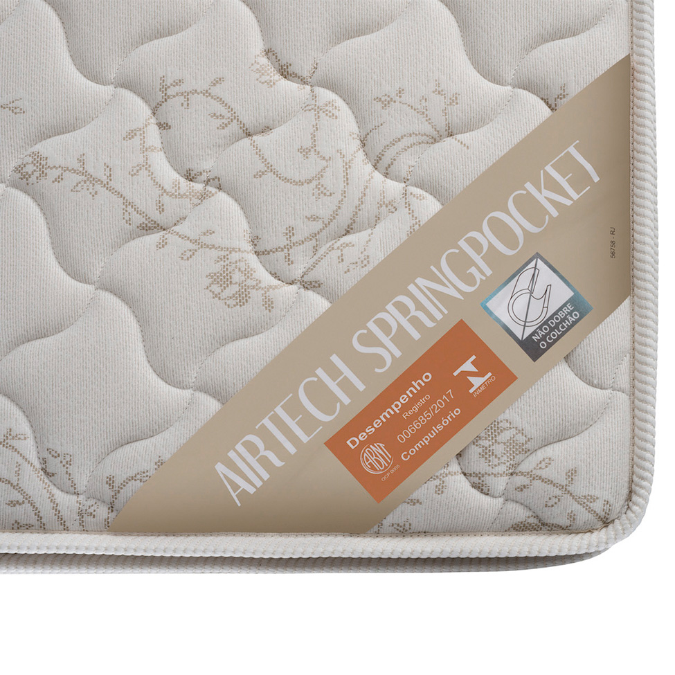 Colchão Solteiro King Airtech Spring Mola Superpocket (25x108x198) Bege