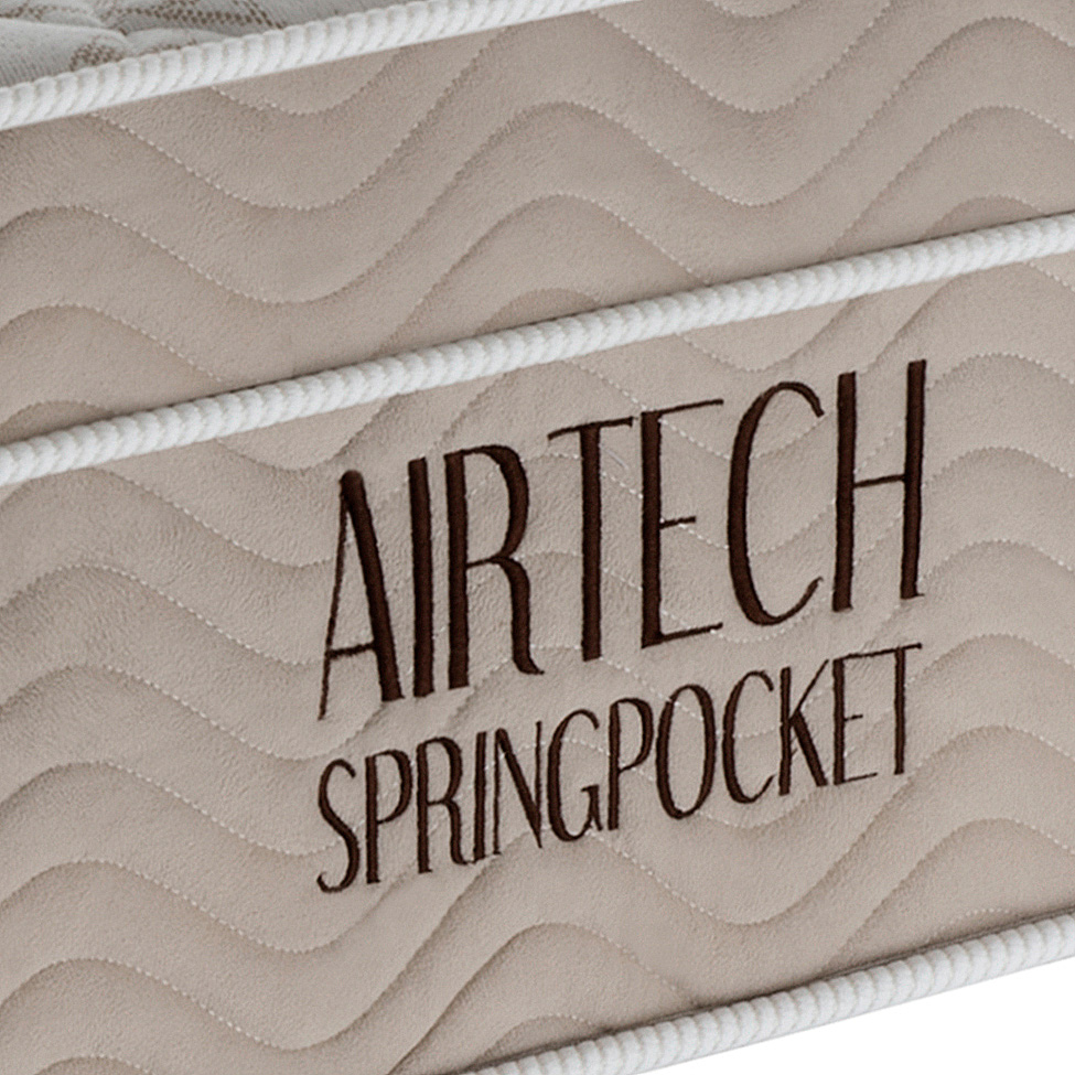 Colchão Solteiro King Airtech Spring Mola Superpocket (25x108x198) Bege