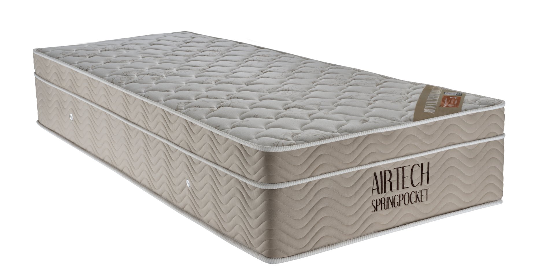 Colchão Solteiro King Airtech Spring Mola Superpocket (25x188x108) Bege