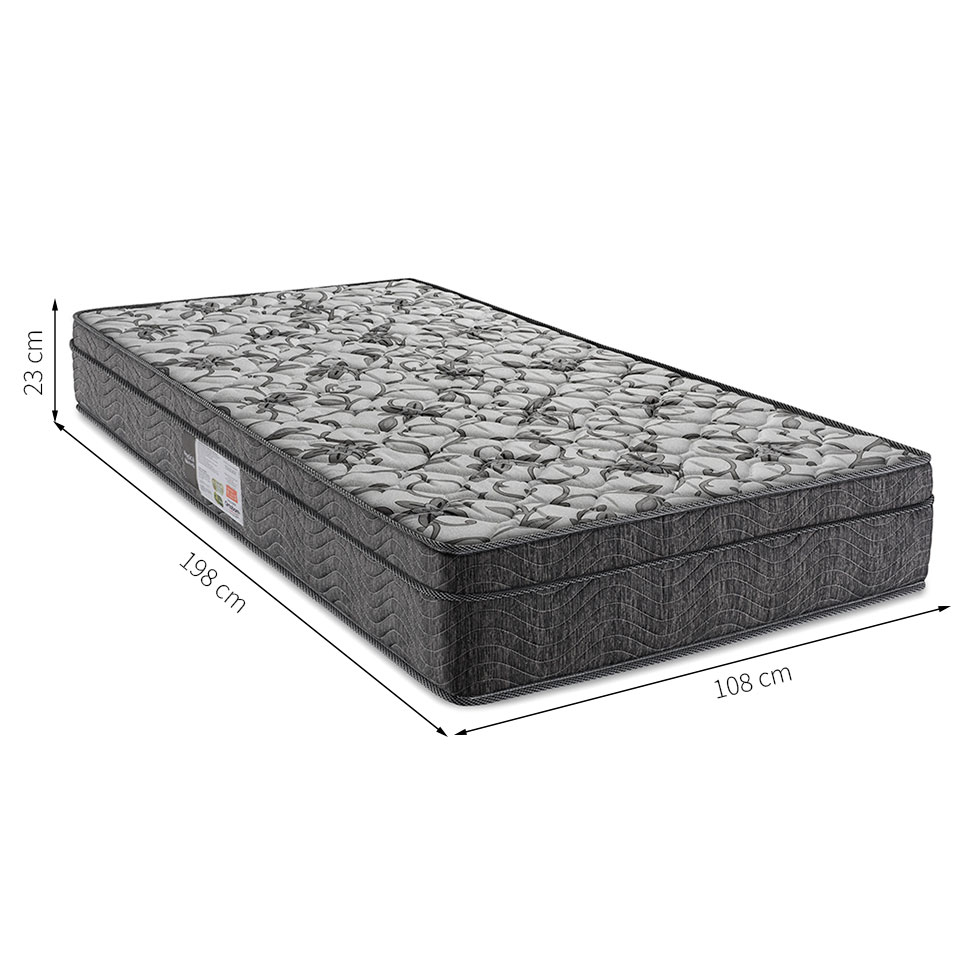 Colchão Solteiro King Physical Nanolastic Molas Ensacadas (108x198x23) Cinza e Branco
