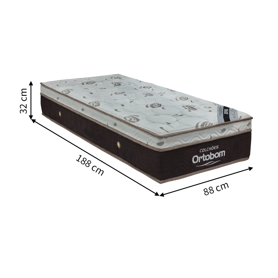 Colchão Solteiro Molas Ensacada Sleep King (32x88x188) Marrom