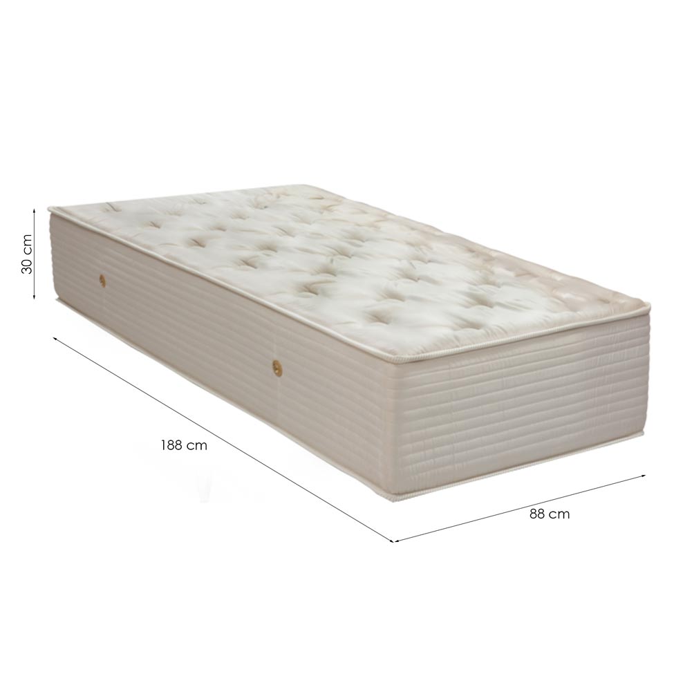 Colchão Solteiro Orthotel Espuma D28 Molas Superlastic 30x88x188 Bege e Branco