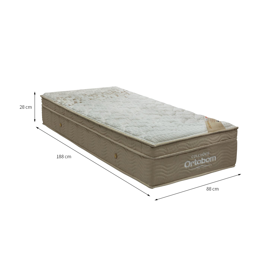 Colchão Solteiro Viscomemory com Espuma Viscoelástica D60 (28x88x188) Bege