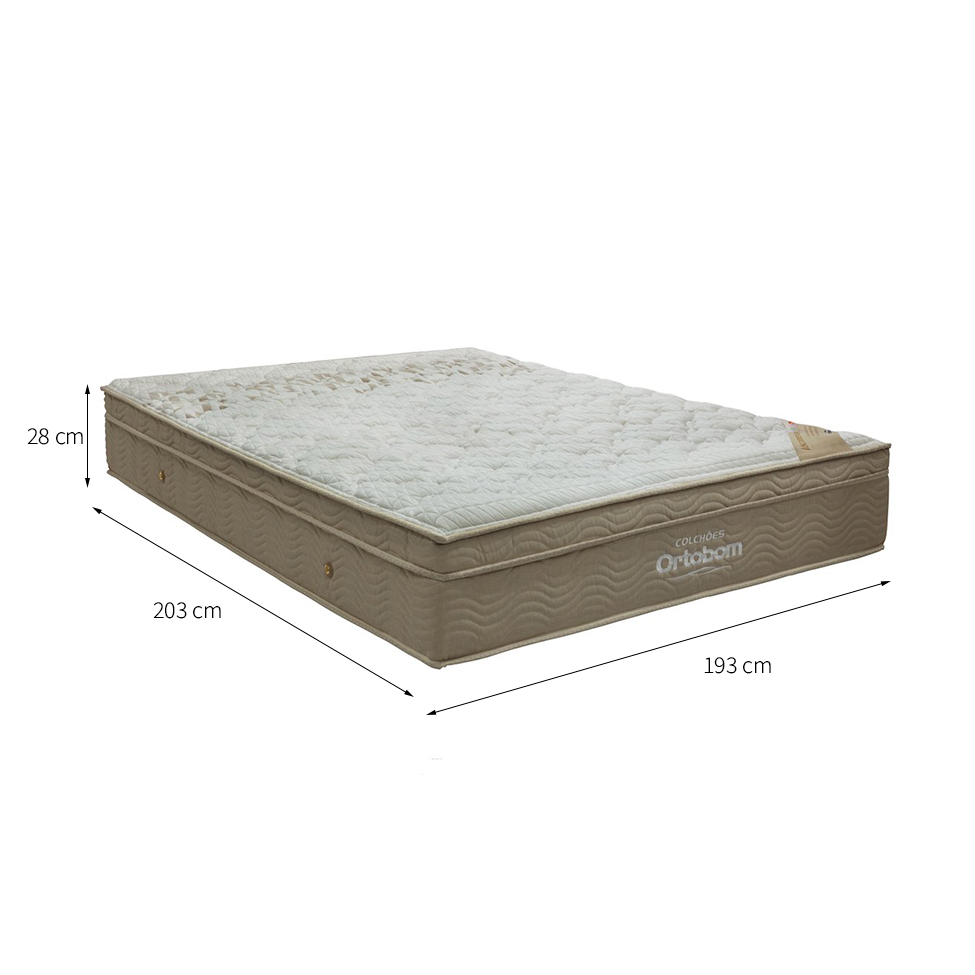 Colchão Super King Viscomemory com Espuma Viscoelástica D60 (28x193x203) Bege