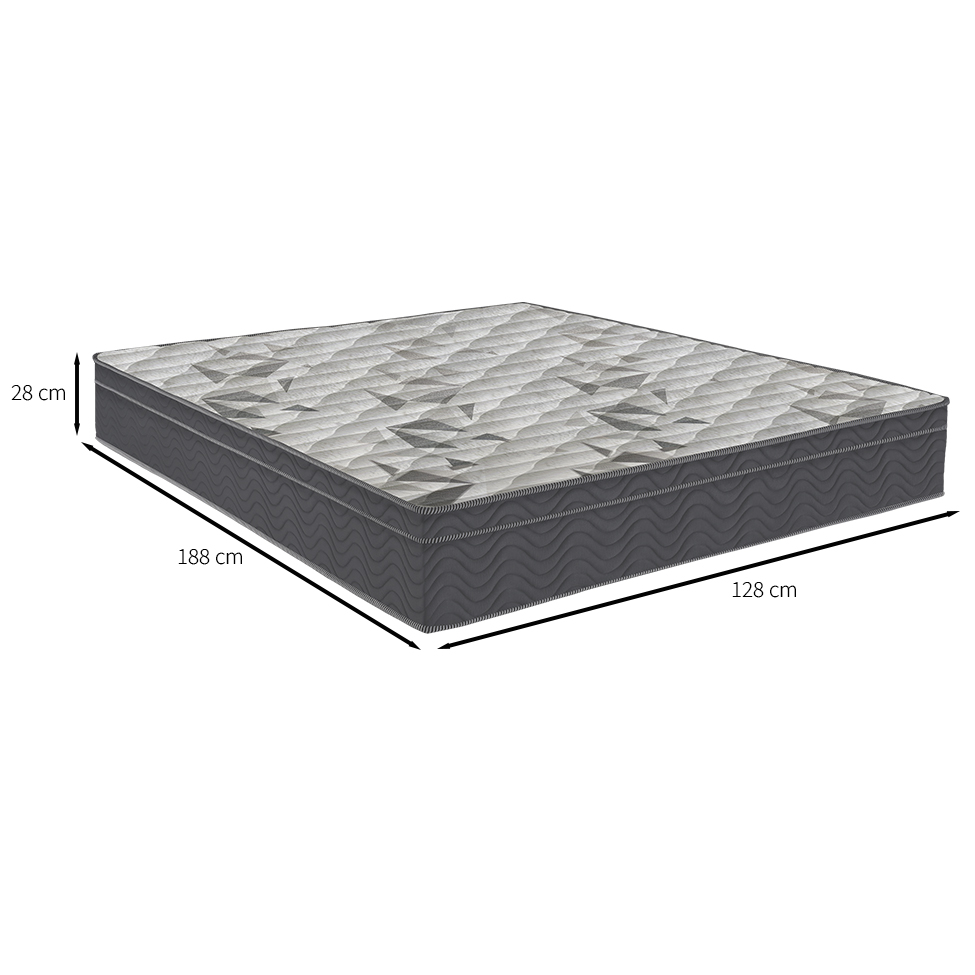 Colchão Viúva Airtech D33 Ortopillow (28X128X188) Grafite e Branco
