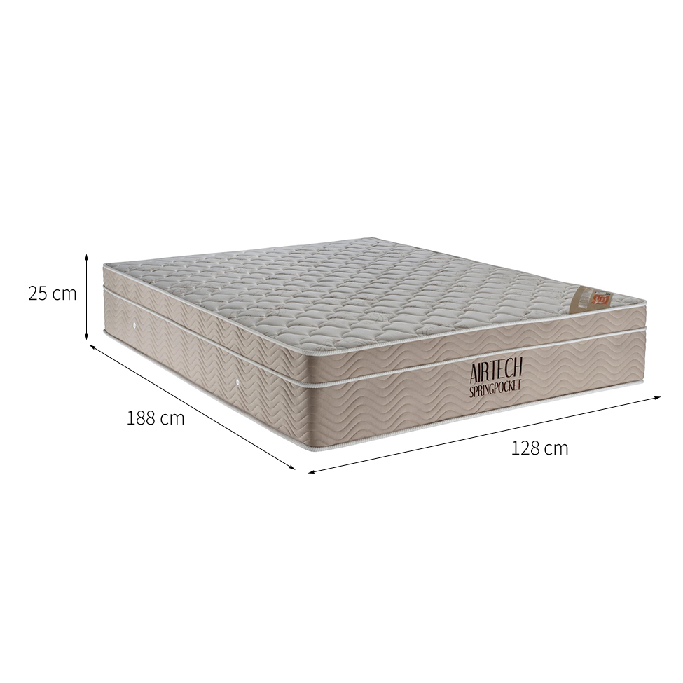 Colchão Viúva Airtech Spring Mola Superpocket (25x128x188) Bege