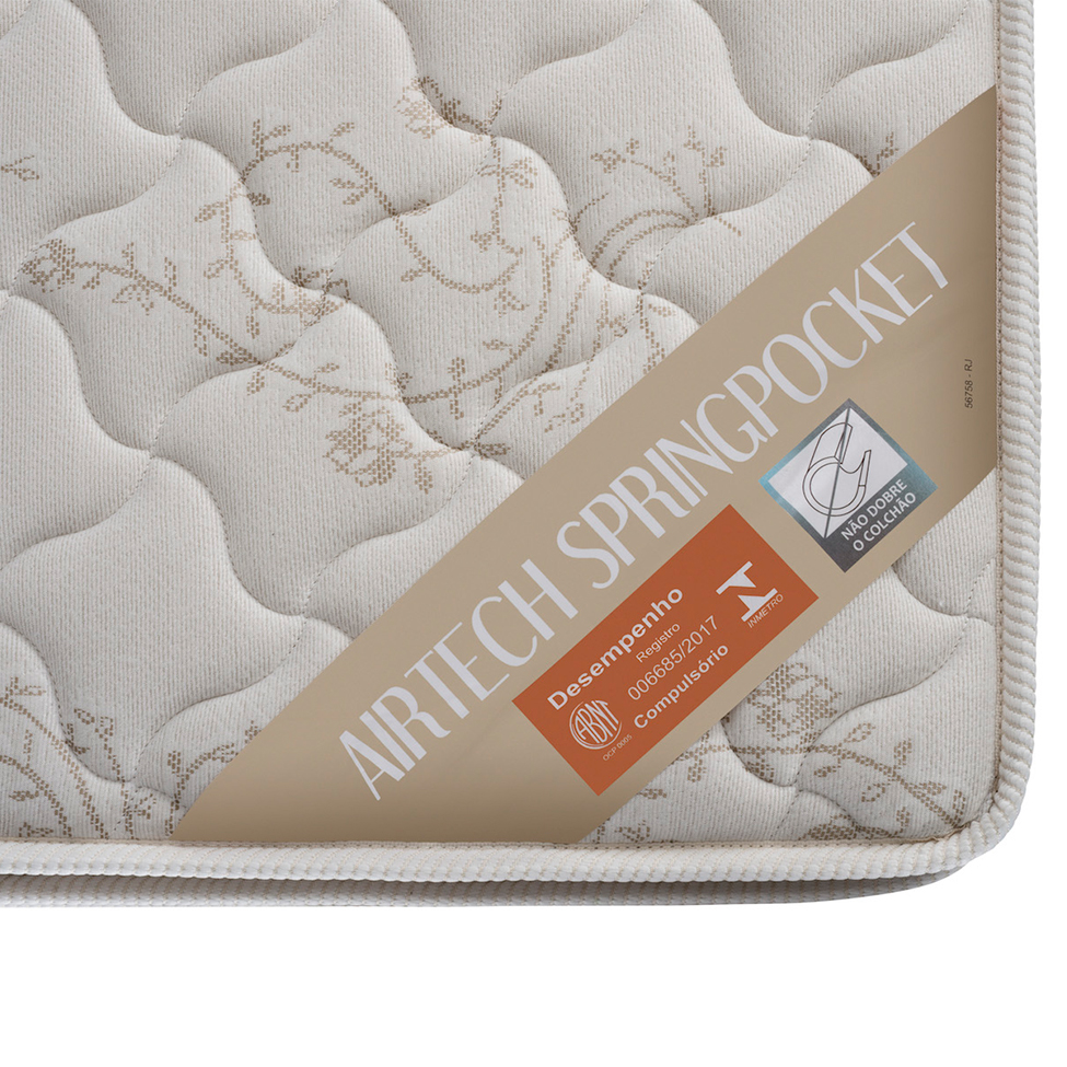 Colchão Viúva Airtech Spring Mola Superpocket (25x128x188) Bege