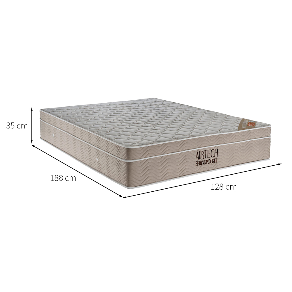 Colchão Viúva Airtech Spring Mola Superpocket (35x128x188) Bege